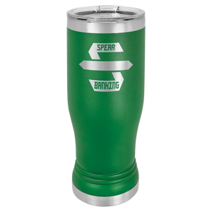 Green 14 oz. Polar Camel Pilsner w/Clear Lid