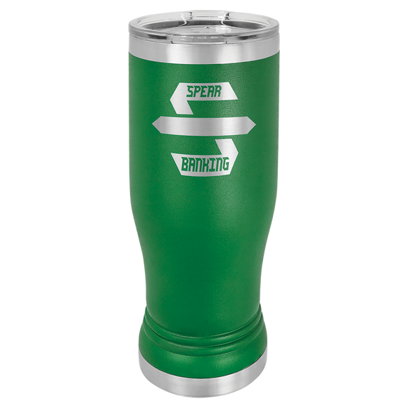 Green 14 oz. Polar Camel Pilsner w/Clear Lid