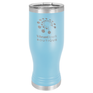 Light Blue 20 oz. Polar Camel Pilsner w/Clear Lid