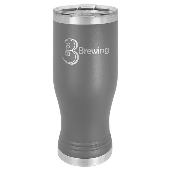 Dark Gray 20 oz. Polar Camel Pilsner w/Clear Lid