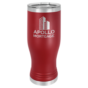 Maroon 20 oz. Polar Camel Pilsner w/Clear Lid