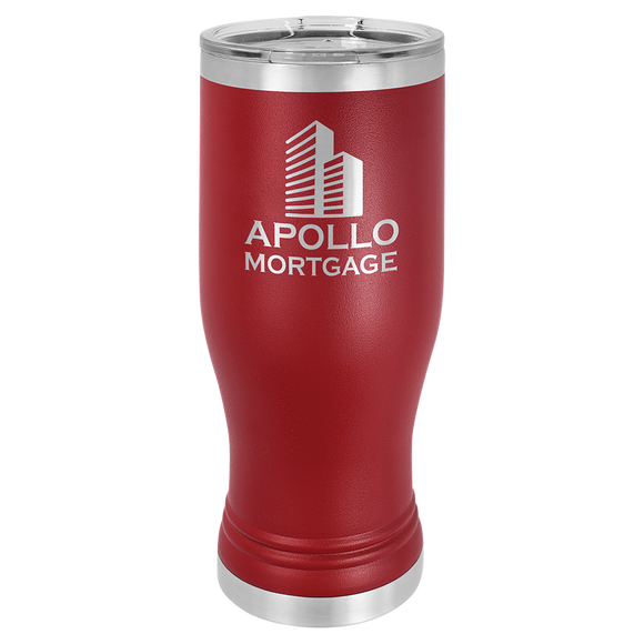 Maroon 20 oz. Polar Camel Pilsner w/Clear Lid