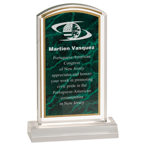 4" x 7" Green Marbleized Acrylic with 5" Base