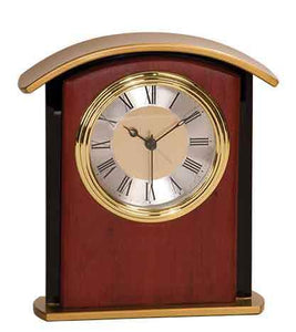 6 1/2" Mahogany Finish Gold Top Clock