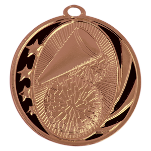 2" Bright Bronze Cheer Laserable MidNite Star Medal
