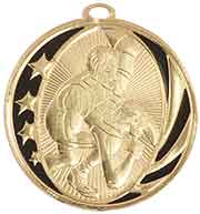 2" Bright Gold Wrestling Laserable MidNite Star Medal