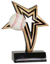 6" Baseball Infinity Star Resin