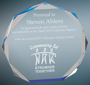 5" Blue Octagon Acrylic Award