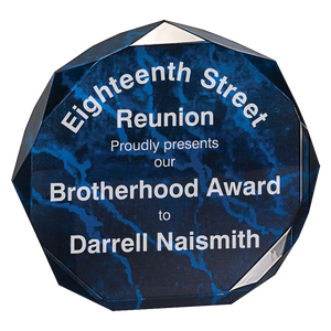 7" Blue Marble Octagon Acrylic Award