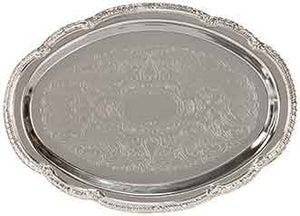 6 1/2" x 9 1/2" Oval Chrome Plated Tray