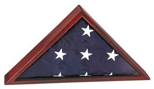 25" x 12 1/2" Rosewood Piano Finish Flag Display Case
