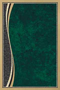 6" x 8" Green Marble/Gold Brass Plated Steel Patina Plaque Plate