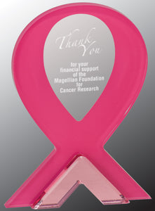 7" Pink Ribbon Standup Acrylic