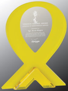 7" Yellow Ribbon Standup Acrylic