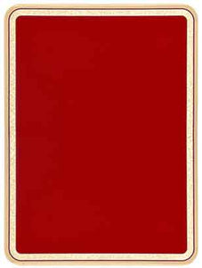 7" x 10" Red/Gold Brass Plated Steel Rounded Corner Plaque Plate