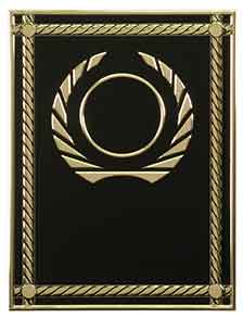 5 1/8" x 7" Black/Gold 2" Insert Holder Hi-Relief Aluminum Plaque Plate