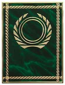 5 1/8" x 7" Green Marble 2" Insert Holder Hi-Relief Aluminum Plaque Plate