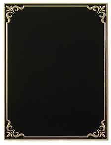 5 7/8" x 7 7/8" Black/Gold Hi-Relief Plaque Plate