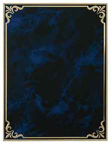 5 7/8" x 7 7/8" Blue Marble/Gold Hi-Relief Plaque Plate