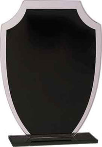6 1/2" Black Shield Reflection Glass Award