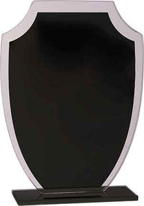 7 1/4" Black Shield Reflection Glass Award