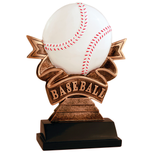 7" Baseball Ribbon Resin