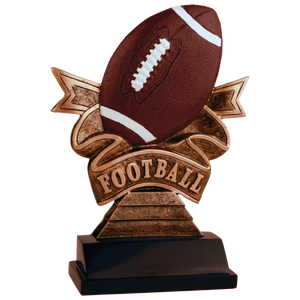 7" Football Ribbon Resin