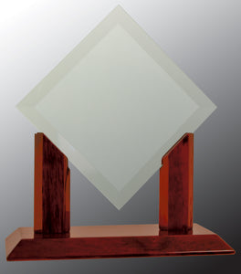 10" Royal Diamond Jade Glass with Rosewood Piano Finish Base