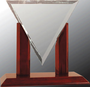 8" x 8" x 8" Diamond Triangle Jade Glass Replacement Blank
