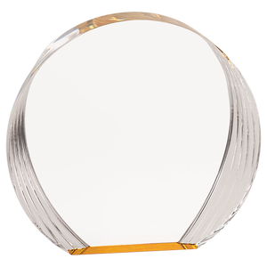 6 1/2" x 6" Gold Round Acrylic