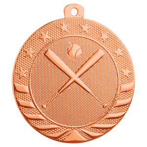 2" Bright Bronze Baseball/Softball Starbrite Medal