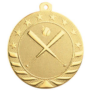 2" Bright Gold Baseball/Softball Starbrite Medal