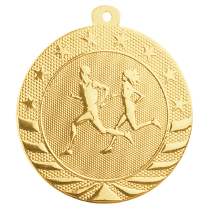 2" Bright Gold Cross Country Starbrite Medal