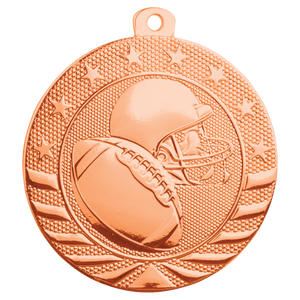 2" Bright Bronze Football Starbrite Medal