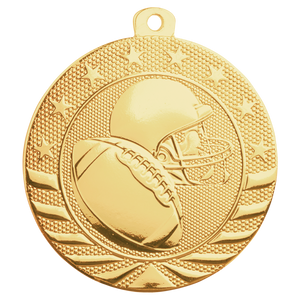 2" Bright Gold Football Starbrite Medal