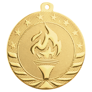2" Bright Gold Torch Starbrite Medal