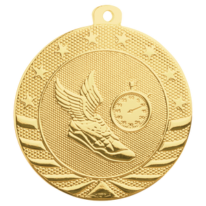 2" Bright Gold Track Starbrite Medal
