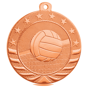 2" Bright Bronze Volleyball Starbrite Medal