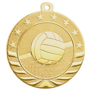 2" Bright Gold Volleyball Starbrite Medal