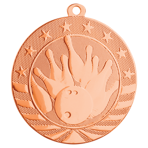 2 3/4" Bright Bronze Bowling Starbrite Medal