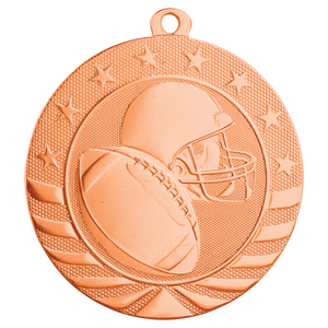 2 3/4" Bright Bronze Football Starbrite Medal