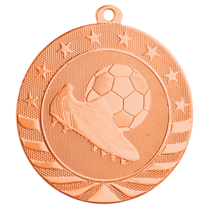 2 3/4" Bright Bronze Soccer Starbrite Medal