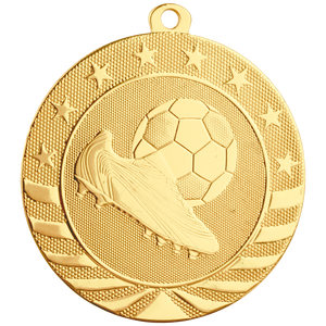 2 3/4" Bright Gold Soccer Starbrite Medal