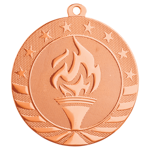 2 3/4" Bright Bronze Torch Starbrite Medal