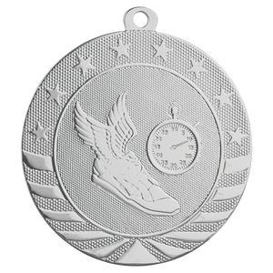 2 3/4" Bright Silver Track Starbrite Medal
