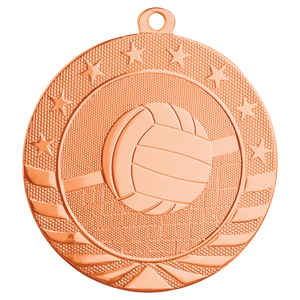 2 3/4" Bright Bronze Volleyball Starbrite Medal