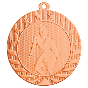 2 3/4" Bright Bronze Wrestling Starbrite Medal