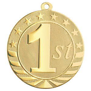2 3/4" Bright Gold 1st Place Starbrite Medal