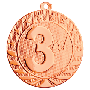 2 3/4" Bright Bronze 3rd Place Starbrite Medal