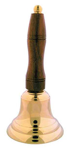 6 1/2" Brass School Bell with Wooden Handle